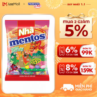Kẹo nhai Mentos Hương Trái Cây Hỗn Hợp (Túi 1kg - 371 viên)