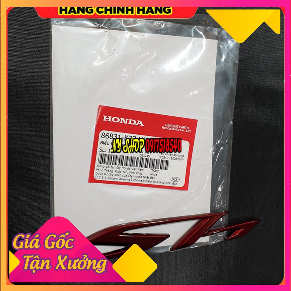 🏅 ★ Tem chữ nổi logo Sh đỏ chính hãng Honda ( 2 bên) ★ 🏅 (Ảnh Sp thật)