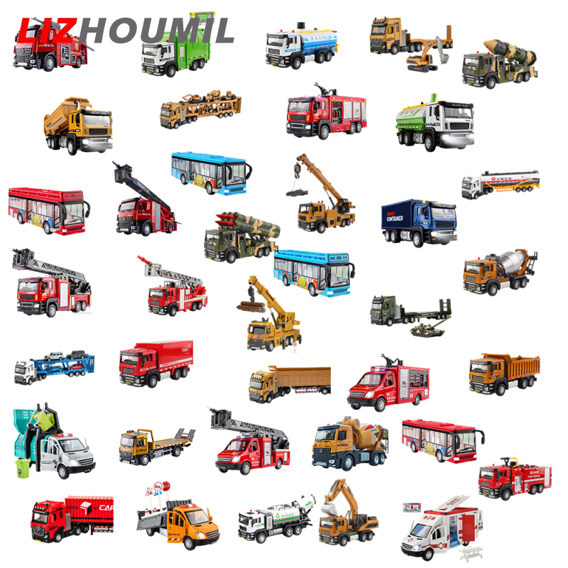 LIZHOUMIL Engineering Vehicle Toys Acousto-optic Rebound Alloy Excavator Garbage Crane Mixer Dumper Model Gifts For Boys Girls ราคา 411 บาท*ส่งฟรี