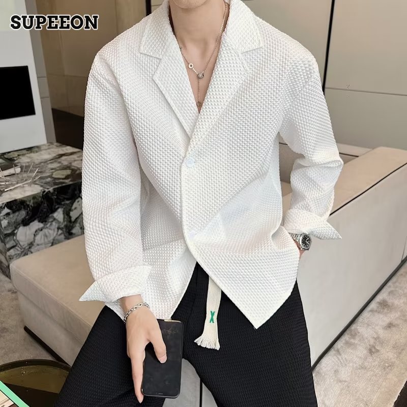 SUPEEON men high-end shirt long sleeves design fashionable versatile