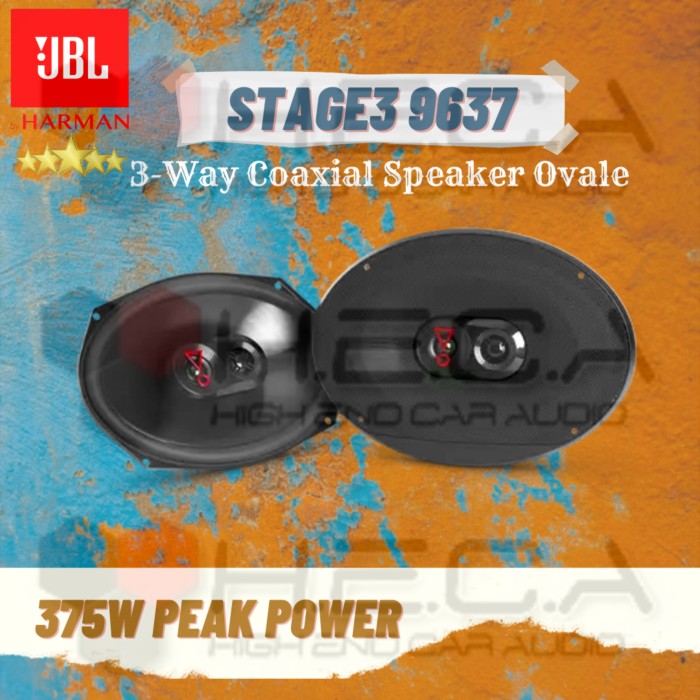 JBL STAGE3 9637 SPEAKER 3-WAY COAXIAL OVAL STAGE 3 9637 MOBIL OVALE Harga 1,191,000 rupiah*Gratis Ongkir