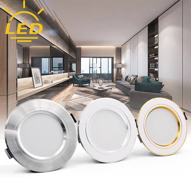Quxis đèn led âm trần trần 5w 9w 12w 15w 18w đèn trần led vàng/bạc/thân trắng ac 220v 230v 240v đèn led