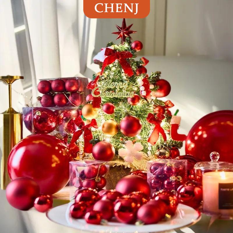 [COD] CHENJ เครื่องประดับต้นคริสต์มาส6 12ชิ้น3-10ซม. ของตกแต่งคริสต์มาสลูกบอลอิเล็คโทรเพลทสีแดง ราคา 109 บาท*ส่งฟรี
