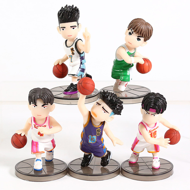 Anime Slam Dunk Hanamichi Sakuragi Rukawa Kaede Miyagi Ryota Mitsui Hisashi Akagi Takenori Pvc Figures Toys 5pcs/set