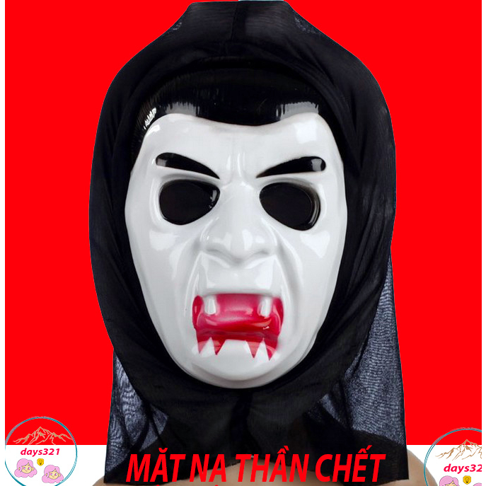 áo choàng ma cà rồng kèm mặt nạ ma cà rồng hoá trang cosplay / bộ áo choàng ma cà rồng đỏ đen hacker - MSP706943