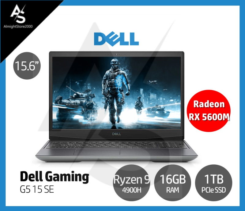 Dell G5 15 SE 15.6 Inch Full HD 144Hz Refresh Rate Gaming Laptop AMD Ryzen 9-4900H 16GB DDR4 RAM 1TB PCIe SSD AMD Radeon RX 5600M 6GB GDDR6