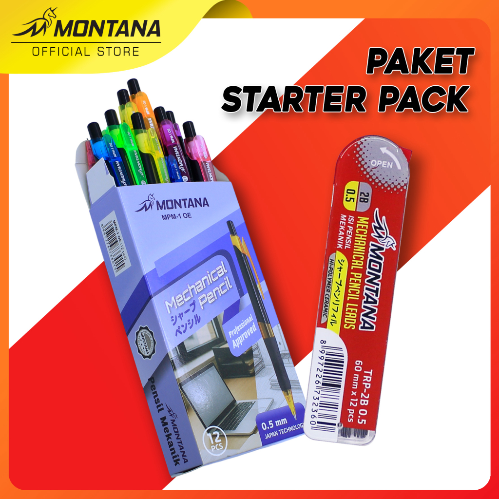 MONTANA Set Bundling Mechanical Pencil MPM-1 OE Retail 1Pcs With Refill TRP-2B/0.5mm 1 Tube copy