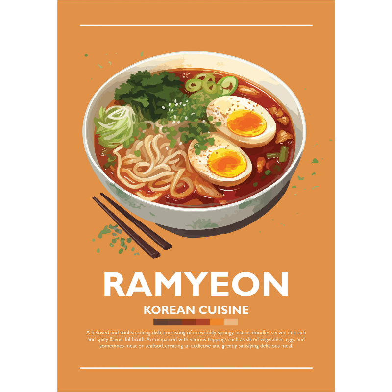 Korean Food Poster Bulgogi Bibimbap Gimbap Kimchi Sundubu Jjigae Canvas Painting Minimalist Wall Art Picture Kitchen Home Decor