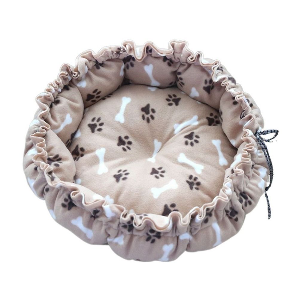 FDGED Plush Winter Cat Kennel Cloth Soft Cat Pumpkin Nest Dog Bed House Round Cat Soft Bed Kitten - 4