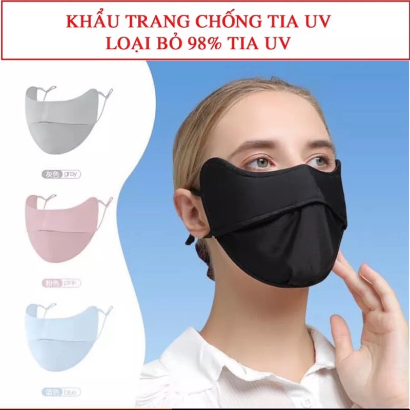 [SIÊU SALE TẤT NIÊN] [FREESHIP + VOUCHER] Khẩu trang chống tia UV, khẩu trang chống nắng UPF 50+ - Unisex nam nữ đều thích hợp che được gò má