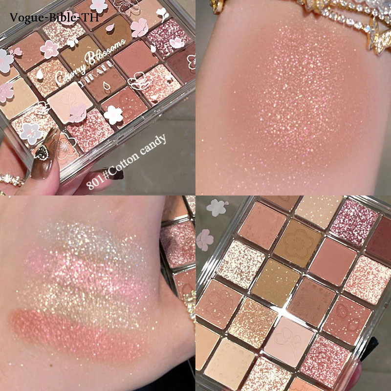 DEHUIYA 20-colors Eye Shadow PLATE Evening Cherry Dance Music แผ่นใหญ่ Matte Milk Tea Color Cherry Blossom ราคา 42 บาท*ส่งฟรี
