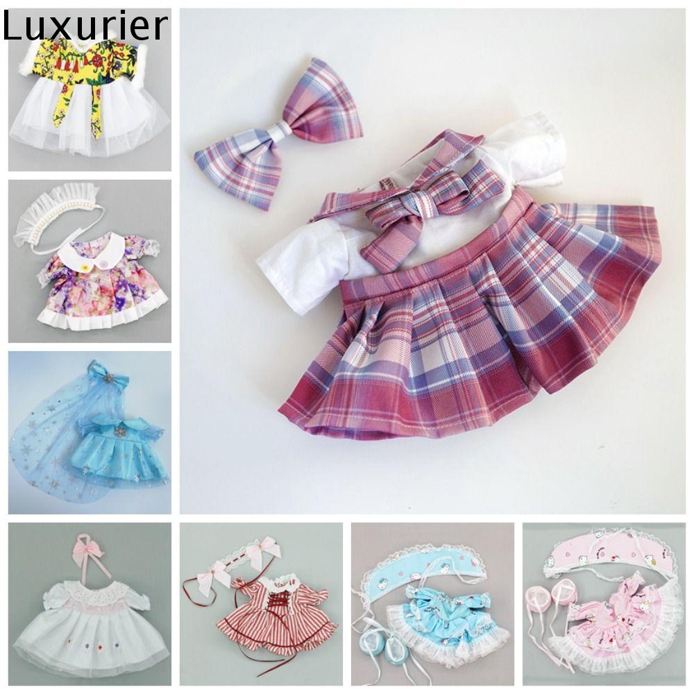 LUXURIER Váy Quần áo búp bê cotton 30cm Phụ kiện đồ chơi Đầy màu sắc Quần áo búp bê vải nhung lông T