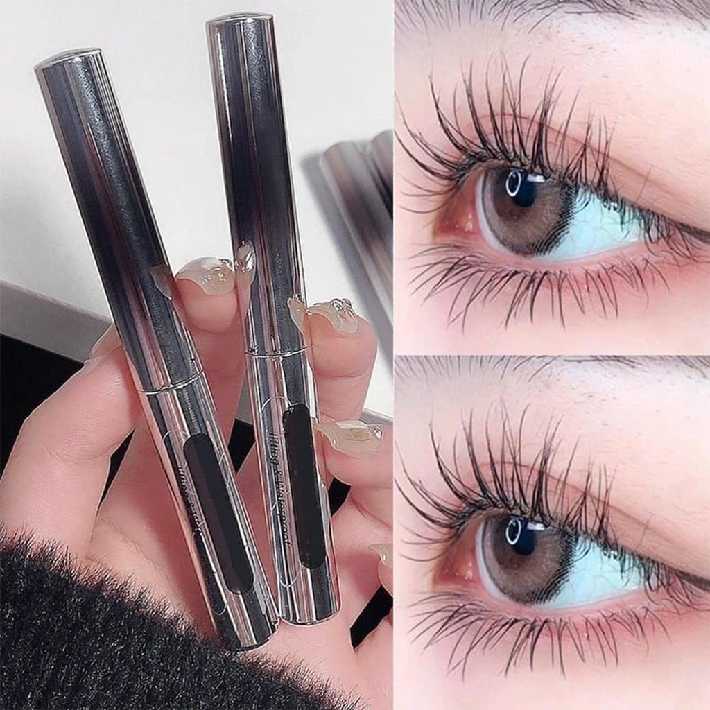 Mascara kim loại không lông kim loại chống nước cọ chuốt mascara uốn & Mascara đồ sộ siêu mỏng lông mi dài | bền lâu, không bong và không vón cục