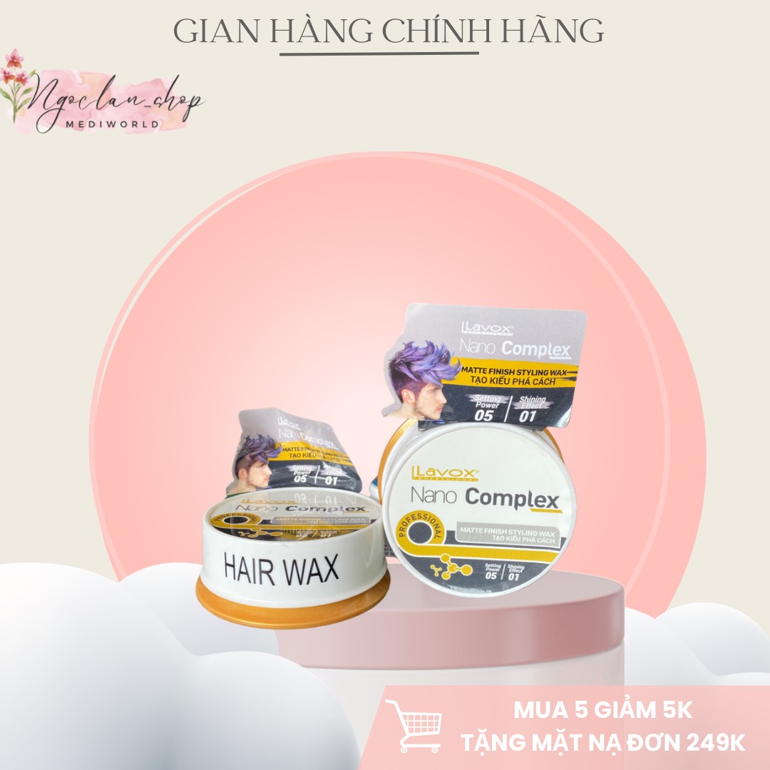 Gel Sáp wax tạo kiểu tóc nam Lavox Nano complex 80ml - Chính Hãng