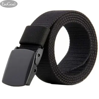 EsoGoal Nylon Canvas Men Belt Breathable Military Tactical Men Waist Belt With Plastic Buckle(Black) - intl