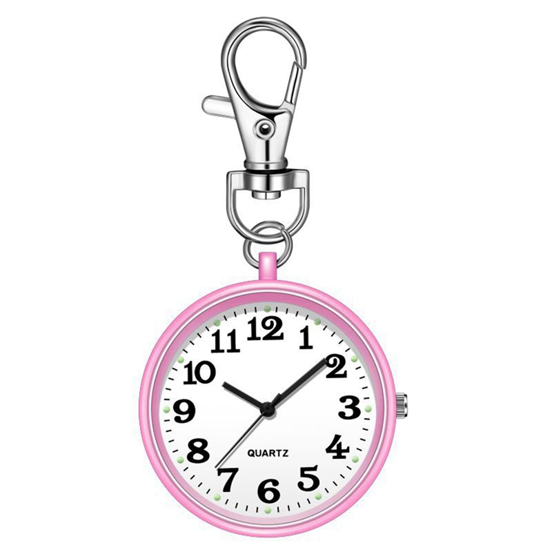[Waanon]Clip on Pocket Watch Quartz Pocket Watch with Key Buckle Hanging Digital Watch Clip for Nurses Doctors