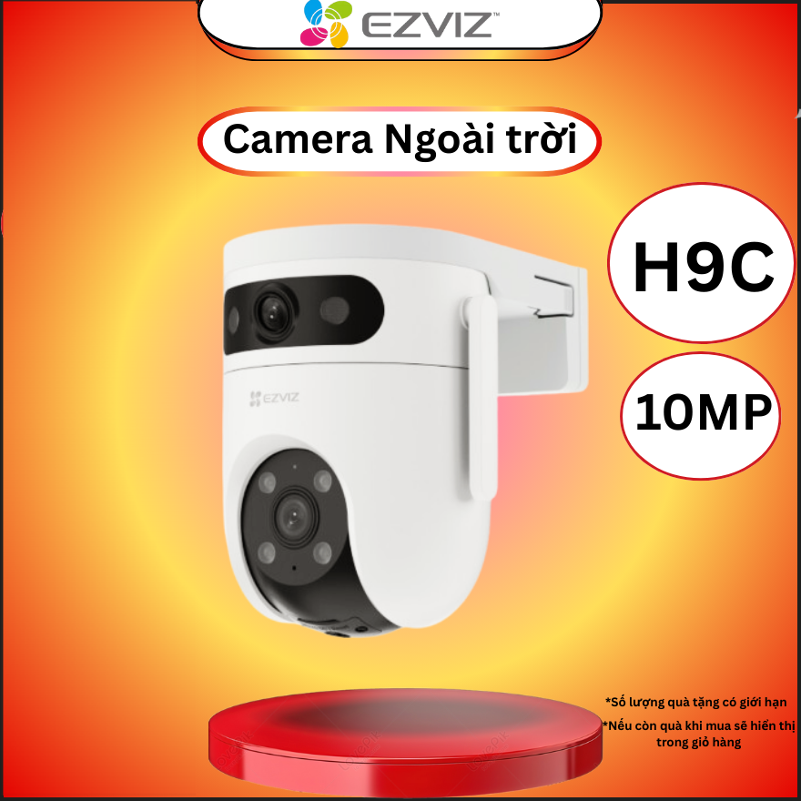 Camera Wifi 2 mắt Ezviz H9C 10M 3K 5MP+5MP tích hợp mic và loa, cảnh báo chủ động, phát hiện con ngư