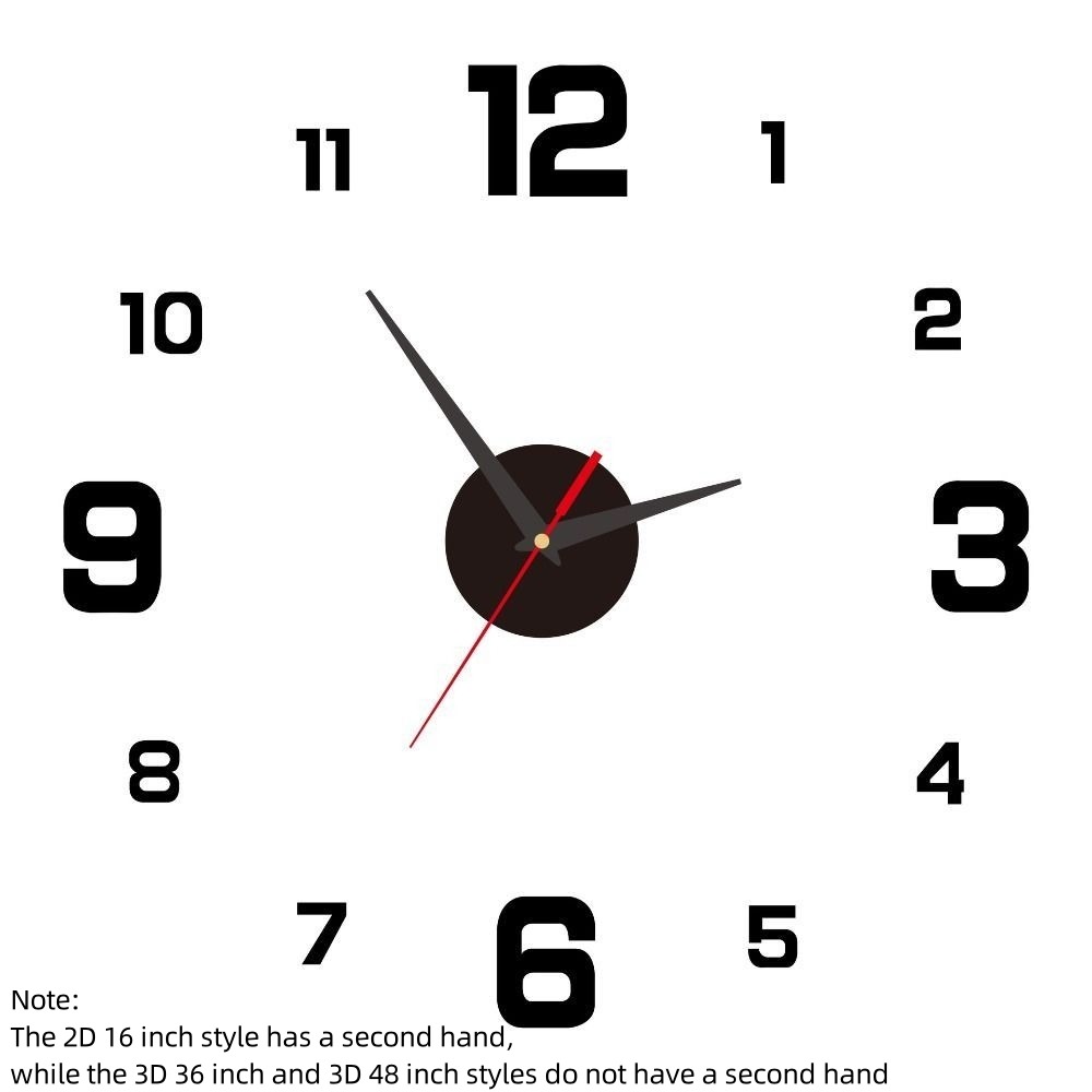 【Ready Stock&COD】DIVATEN Modern Design Large Wall Clock 3D DIY Acrylic Home Silent Clock Frameless Night light Arrows Decal Living Room Office