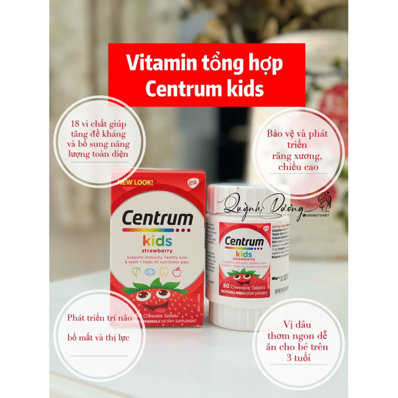 CENTRUM KID 60 viên nhai - SẢN PHẨM ĐƯỢC YÊU THÍCH TRÊN THỊ TRƯỜNG HIỆN TAY, DÙNG RẤT TỐT LUÔN Ạ, ĐẢM BẢO DÙNG RẤT THÍCH, KHÁCH YÊU TRẢI NGHIỆM ỦNG HỘ SHOP NHÉ