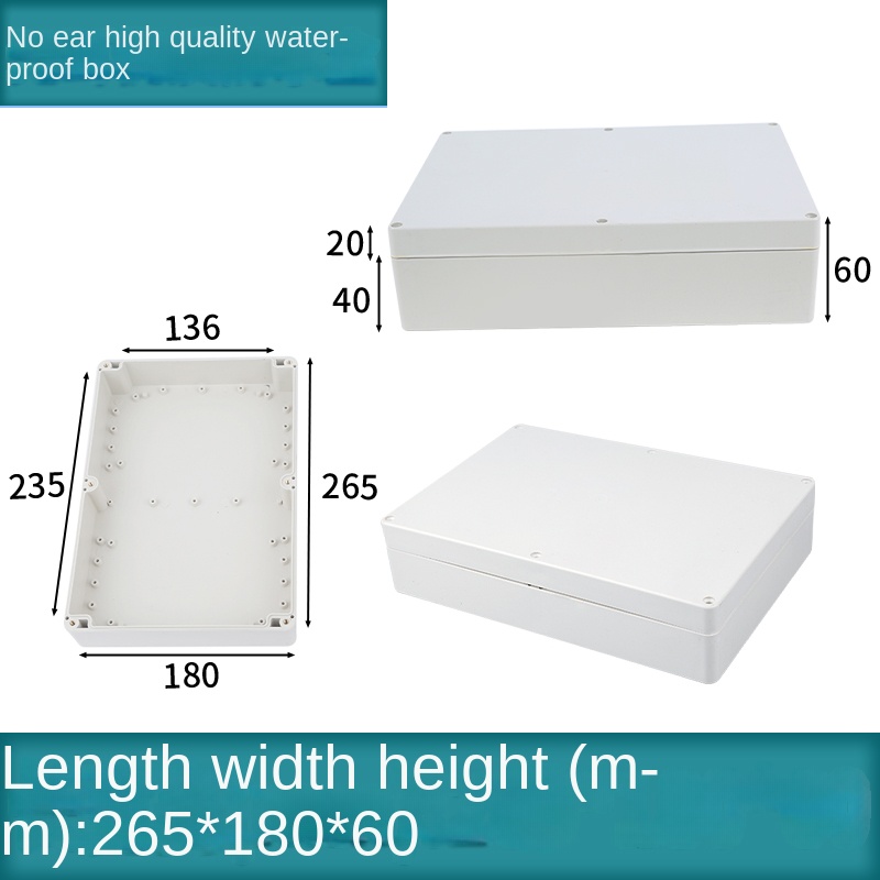 Vỏ Nhựa Chống Nước 265x185x60 mm | Kehua F-type Xám Công Nghiệp IP65 Hộp Tủ Điều Khiển Tự Động Hóa Công Nghiệp