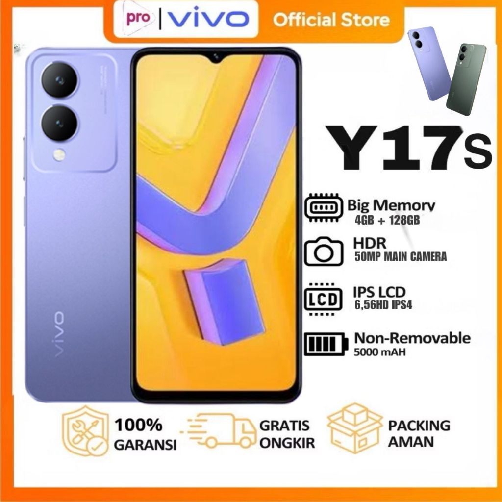 Vivo Y17S Ram 8/256Gb Camera 50Mp Water Resistant Battery 5000Mah Sealed and with Warranty Harga  1,069,000 Ringgit*Penghantaran Percuma