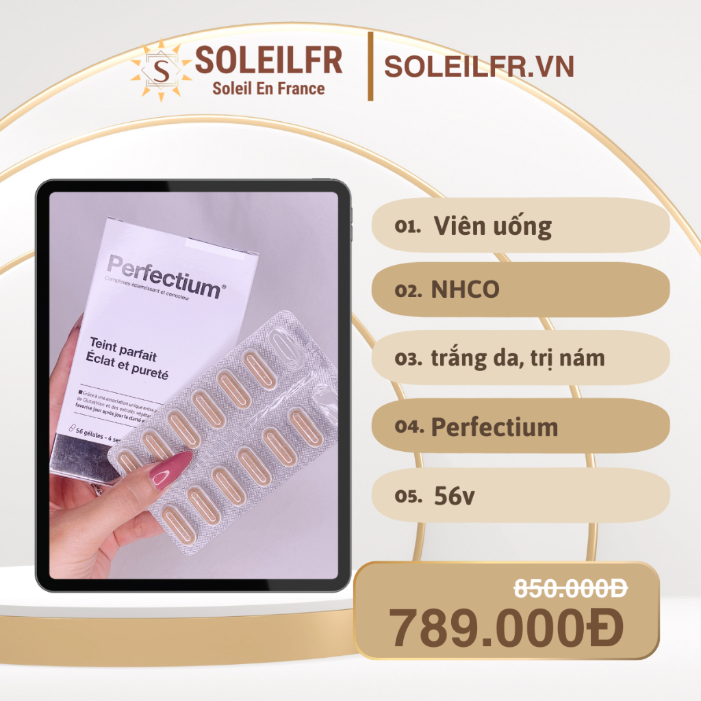 Viên trắng da mờ ƞám NHCO Perfectium 56v