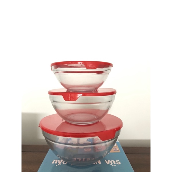Bộ 3 tô thố thuỷ tinh cao cấp của ishizuka maspion- nestle