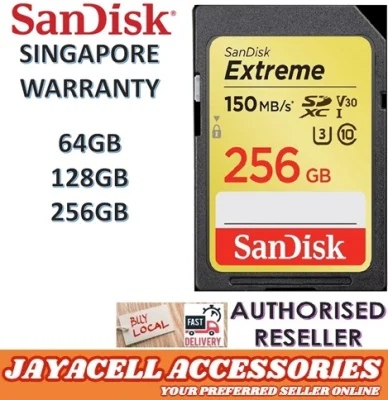 SanDisk Extreme 256GB 128GB 64GB 150MB/s SDXC Memory Card For DSLR