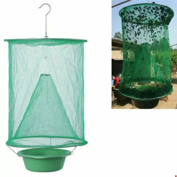 Reusable Fly Catcher Killer Cage Net Trap Insert Bug Pest Hanging Garden Yard ราคา 59 บาท*ส่งฟรี