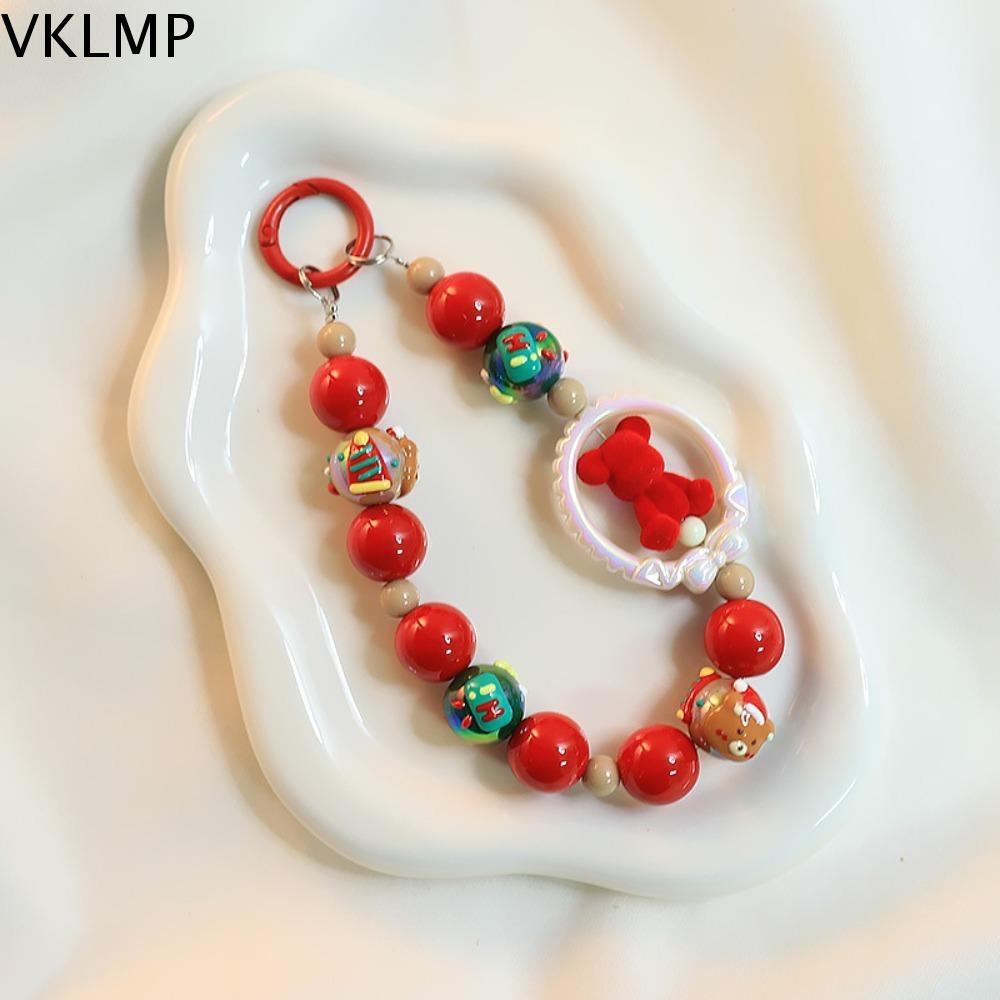 VKLMP Màu kẹo Vòng chìa khóa labubu Nhựa Nơ Dây đeo điện thoại crybaby Đáng yêu Ông già Noel dây chuyền búp bê giáng sinh Bé gái