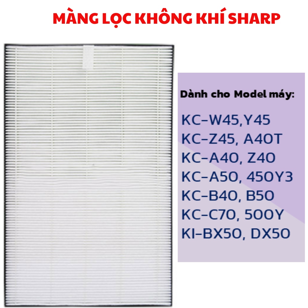 Màng lọc không khí sharp , Màng lọc hepa sharp + Màng lọc than hoạt tính sharp + Màng lọc bù ẩm sharp