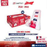 Combo 2 Thùng 24 Lon Bia Budweiser PartyPack Chính Hãng (250ml/lon)