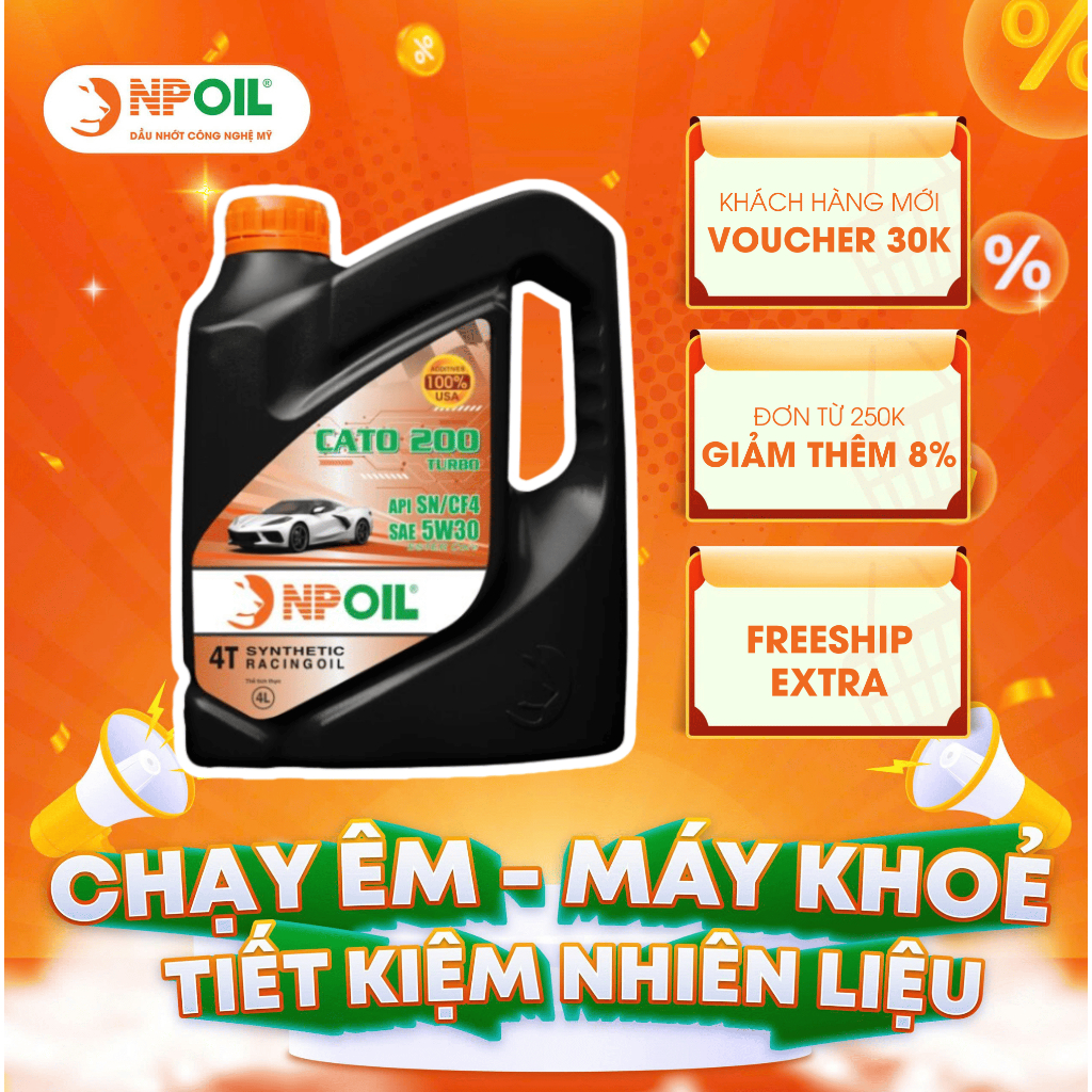NPOIL NP CATO 200 Dầu Động Cơ Ô Tô Cho Máy Xăng Và Diesel 5W-40 API SN CF