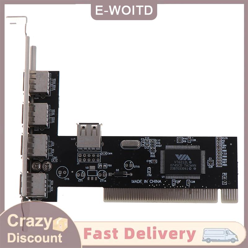 TOOLS USB 2.0 4 Port 480Mbps ความเร็วสูงผ่าน HUB PCI Controller Card Adapter PCI cards ราคา 135 บาท*ส่งฟรี