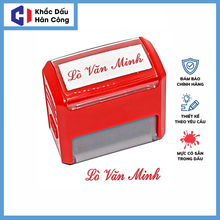 Con Dấu Tên Làm Theo Yêu Cầu 1 dòng có mực sẵn (kt:14x47mm T217)
