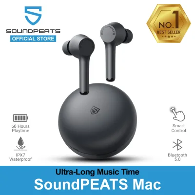 SoundPEATS MAC True Wireless Earbuds With 60 Hrs Music, Bluetooth 5.0, Smart Touch Control & IPX7 Waterproof