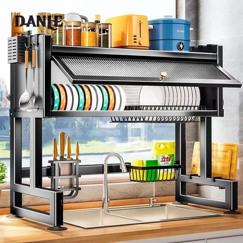 Dish drain rack Multi-purpose countertop dishwashing sink Kitchen sink shelf Bowl above sink Storage cupboard ราคา 1,088 บาท*ส่งฟรี