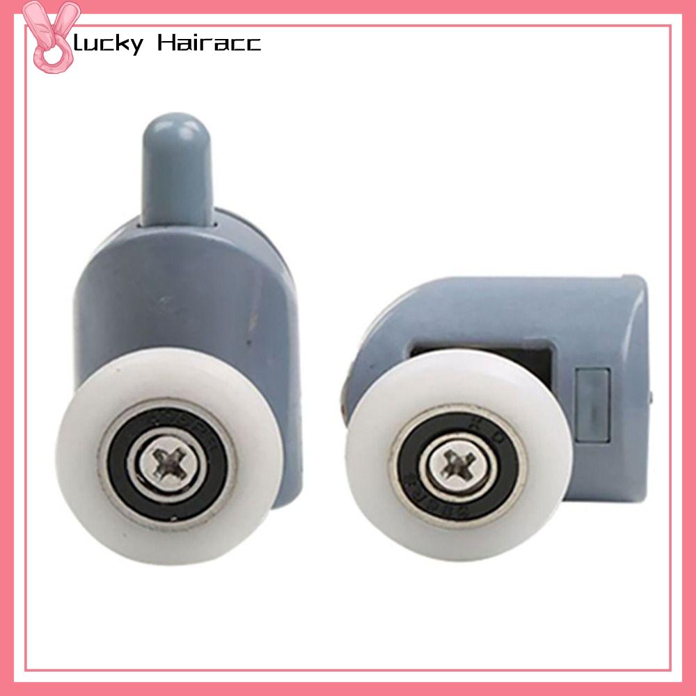 LUCKY HAIRACC 4Pairs 23mm 25mm Con lăn cửa nhà tắm Phần cứng chốt Nylon nhựa Ròng rọc cửa trượt Cabin Bánh xe chạy