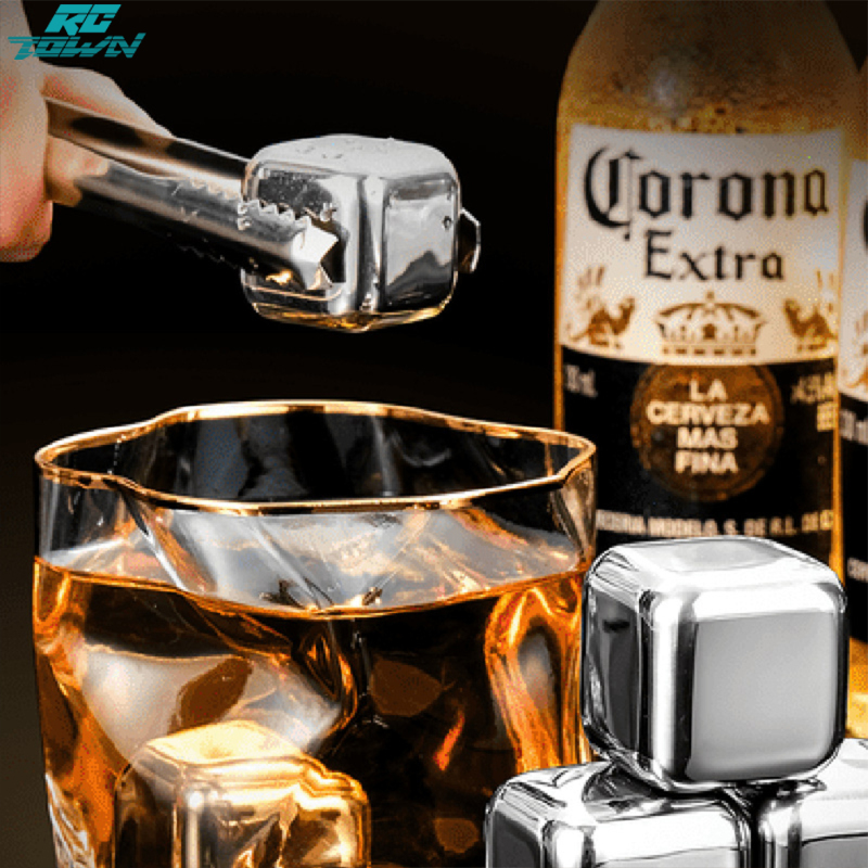 Reusable Ice Cubes Rust-proof Ice Tartar Ice Grains Stainless Steel Whiskey Chilling Stones Quick Cooling Tool ราคา 28 บาท*ส่งฟรี