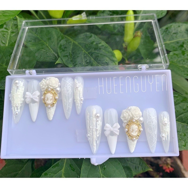 Nails thiết cô dâu màu trắng ngày cưới mã 194