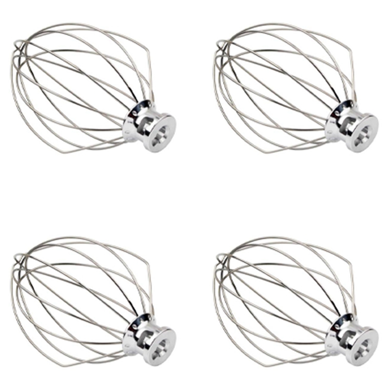 4X K5AWW Wire Whip Steel Wire Whisk Stainless Steel Egg Beater Mixer Mixing Head 5QT for American
