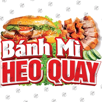 Decal dán xe bánh mì thịt trang trí quầy ăn vặt thức ăn nhanh hamburger decor quán ăn bánh mì que sa