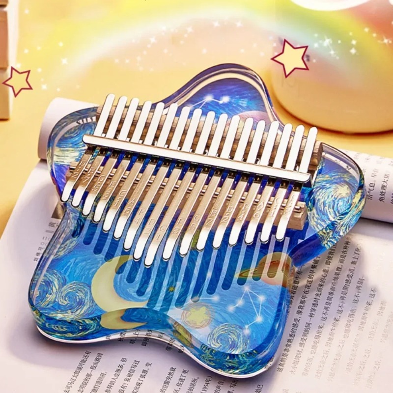 Eueisn J Đẹp Kalimba 21 Key Pha Lê Kalimbas trong suốt dễ thương Đồ Chơi Chuyên Nghiệp bộ gõ nhạc cụ piano mini Vui Quà Tặng Di Động Bàn Phím