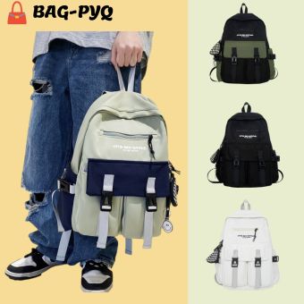 PYQ Ba lô cặp đi học nữ balo da đi học công suất lớn cặp đôi nam nữ thời trang