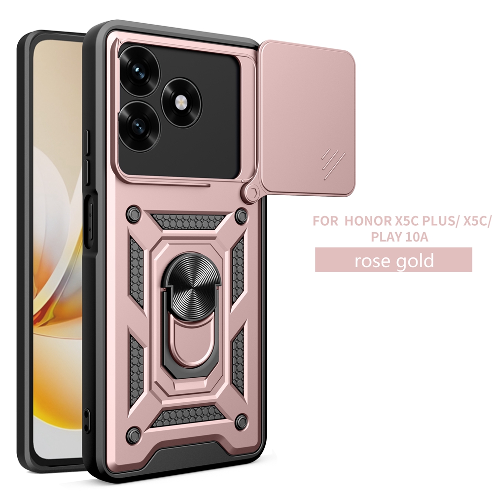 Armor Funda For Honor X5C HonorX5C Plus 4G Case Car Magnetic Holder Ring Phone Case For Honor X5C Plus Lens Protect Cover - Image 2