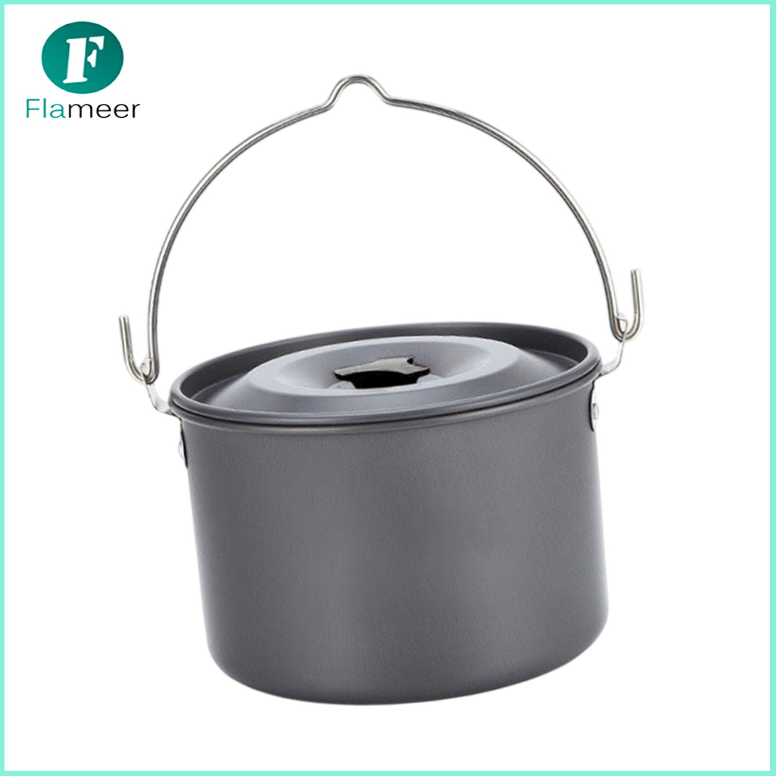 Flameer Outdoor Hanging Pot Camping Pot Compact Portable Large Capacity Non Stick 4L Aluminum Firewood Cooking Pot for Trips Fishing ราคา 702 บาท*ส่งฟรี