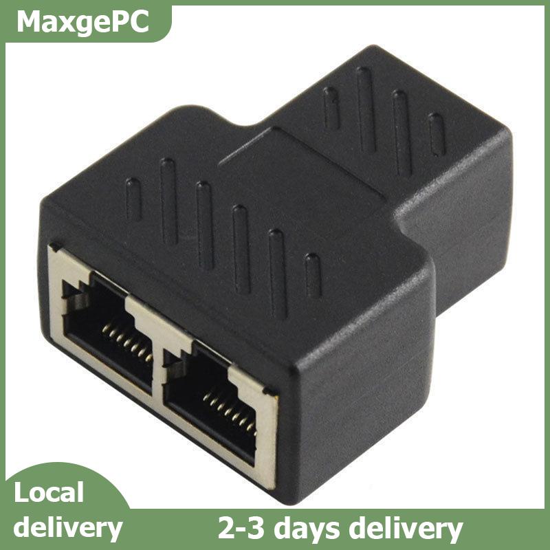 MaxgePC Sissi Cáp Mạng Ethernet 1 Đến 2 LAN Bộ Chia RJ45 Đầu Nối Bộ Chuyển Đổi Phích Cắm