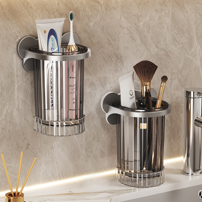 Wall Mount Toothbrush Holder for Bathroom - Self Adhesive Wall Mounted Tooth Brush Holder for Electric Toothbrush, Toothpaste, Razor