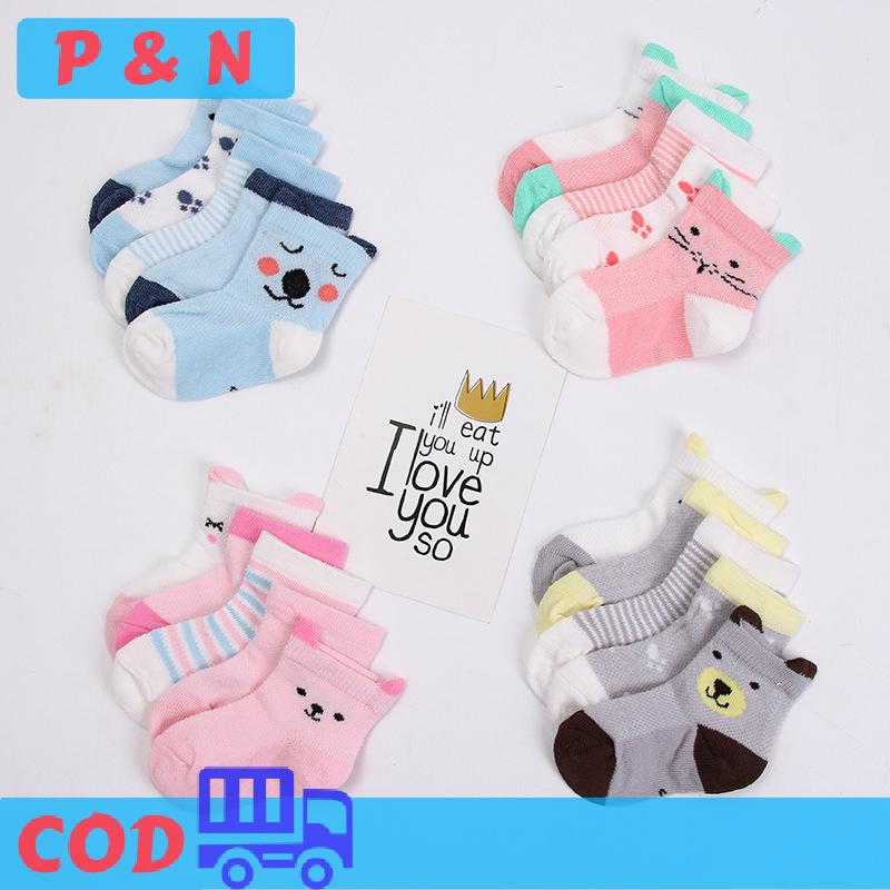 P&N 5 cái bộ Bé Vớ Trẻ Sơ Sinh Dễ Thương Phim Hoạt Động Động Vật In Mềm Cotton Ngắn Vớ Cho Cậu Bé Cô Gái Trẻ Sơ Sinh Bông Vớ
