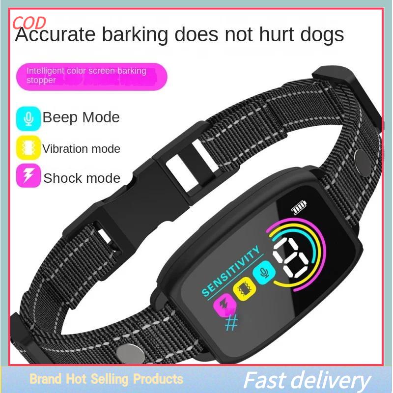 [COD]PkYeG💖💖💖 ปลอกคอฝึกสุนัขอัตโนมัติแบบอัลตราโซนิคสำหรับสุนัขสัตว์เลี้ยงป้องกันการเห่าการสั่นสะเทือนป้องกันการเห่ากันน้ำอุปกรณ์ประเภท C ราคา 426 บาท*ส่งฟรี